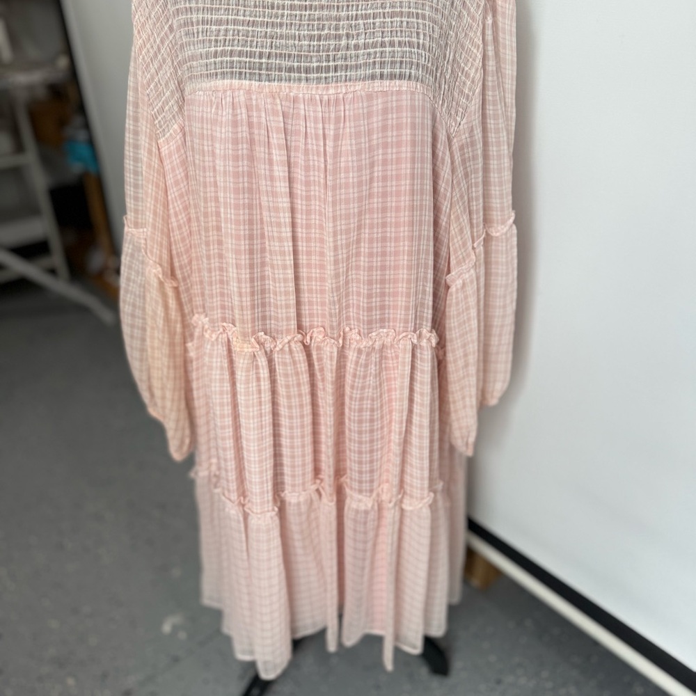 Maison Tara Blush Checkered Dress